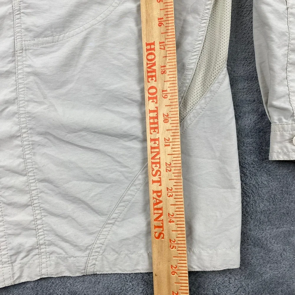Mountain Hardwear Mens M Shirt Tan Long Sleeve Vented Hiking Button Up